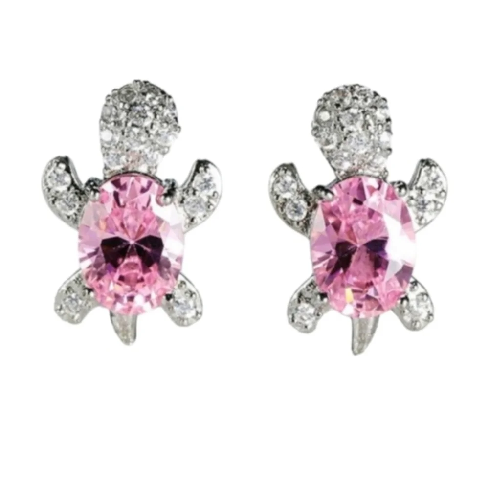 Pink Sea Turtle Stud Earrings 🐢✨️ - Picture 2 of 7